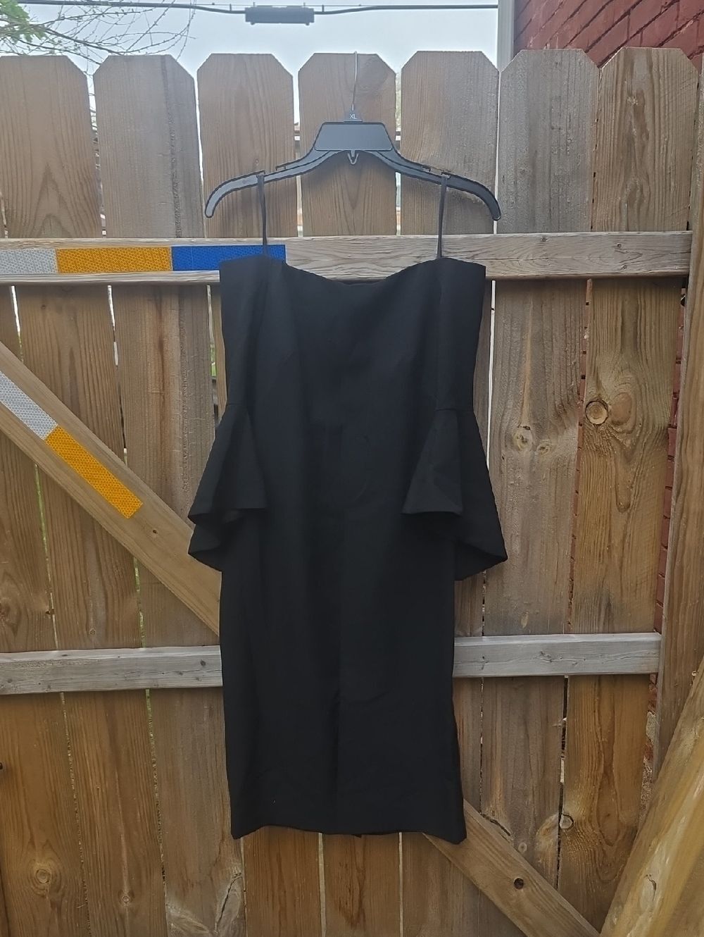 Black Off-Shoulder Midi Dress